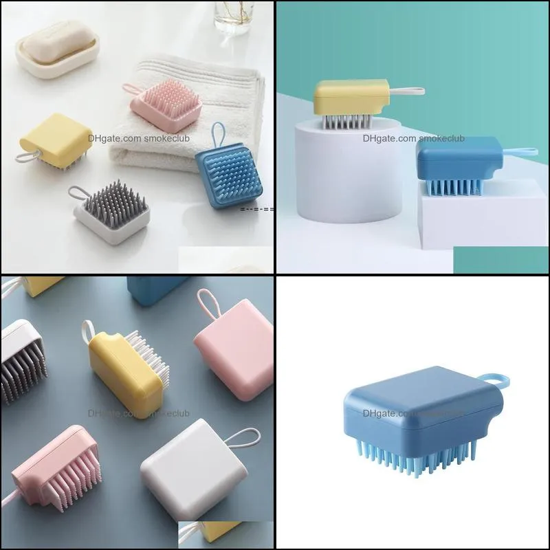 Pet Grooming Shower Brush Comb Bath Massage Hand Shaped Glove Combs Blue Pink Pets Cleaning Plastic Brushes LLE11562