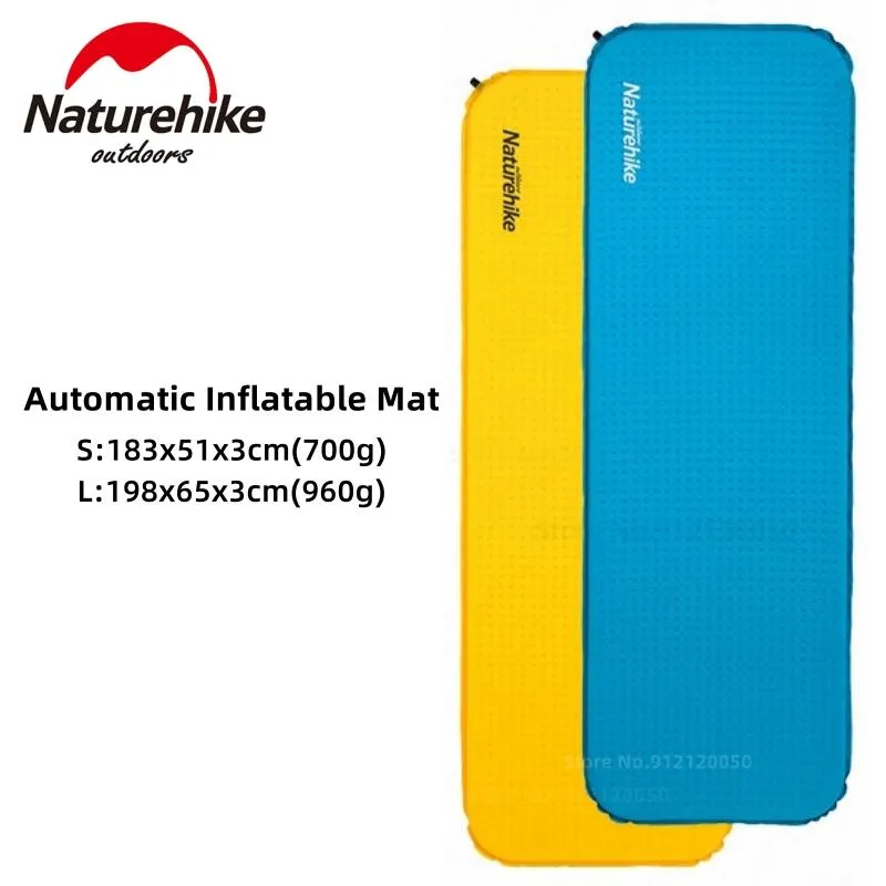 Coussinets d'extérieur Naturehike Auto-gonflant Camping Tapis de couchage Éponge Automatique Gonflable Ultraléger Portable Single Person Pad