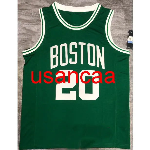 Alle borduurwerk 2 stijlen 20# Allen Green White Basketball Jersey Pas Vrouwen voor heren aan de jeugd Voeg elke nummernaam XS-5XL 6XL Vest toe