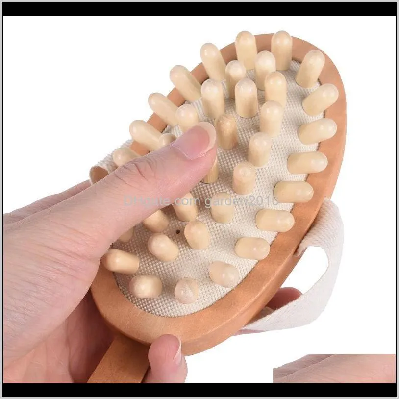 42cm long handle spa massage beat back massage with detachable wooden handle body massage rubber spa scrubber