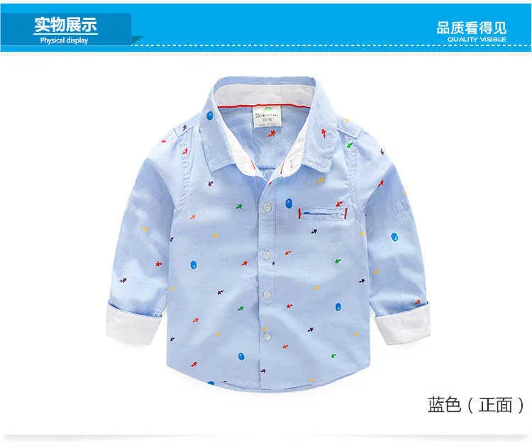 Children Clothing Casual Spring Autumn New Design Turn-Down Collar Long Sleeve Star Print Pocket Kids Shirts Boys (4)