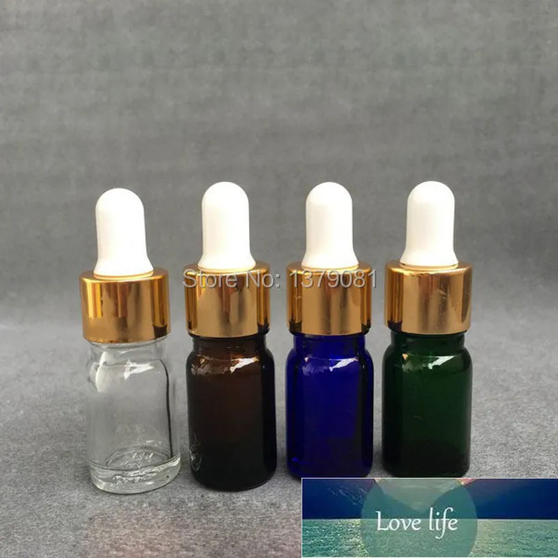 15ml Wyczyść szklane butelki z kroplami 1/2 Oz Amber Mini Próbka Fiolka Essential Oil Butelka Gold Collar, Biała guma