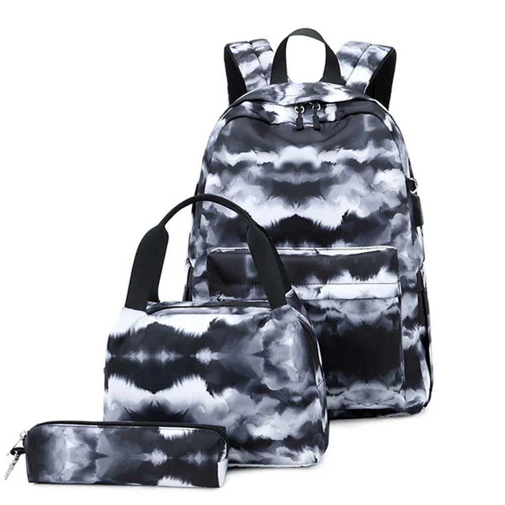 New Bookbag School Backpack Kids Teen Girls School Bags Cute Schoolbag per laptop da 15 pollici Zaino con stampa orizzontale Set X0529