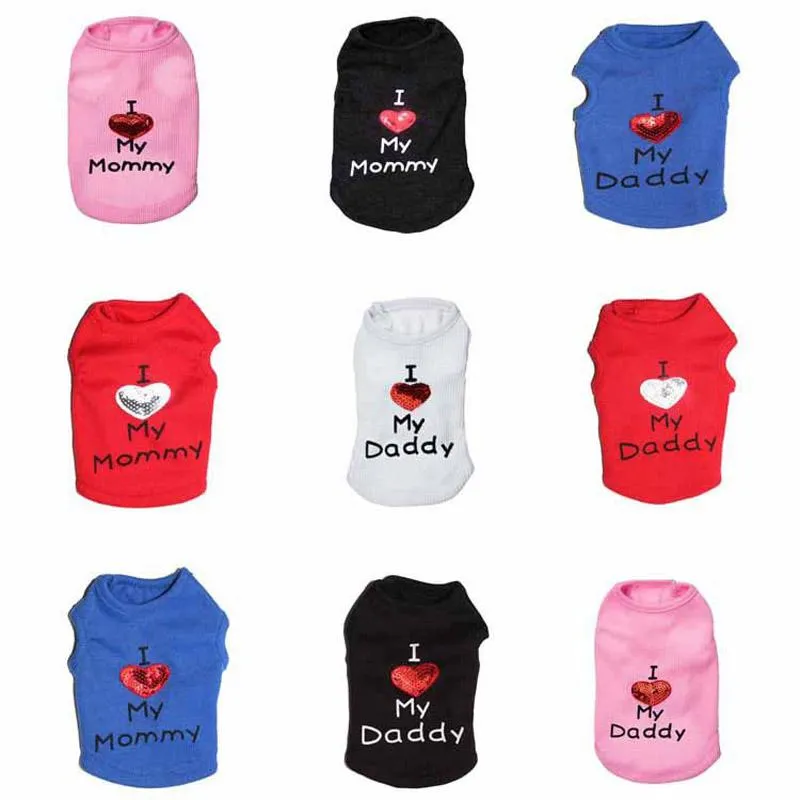 Ropa para perros I Love My Mommy Vest Ropa para perros pequeños Pet Soft Medium Teddy BichonFrise