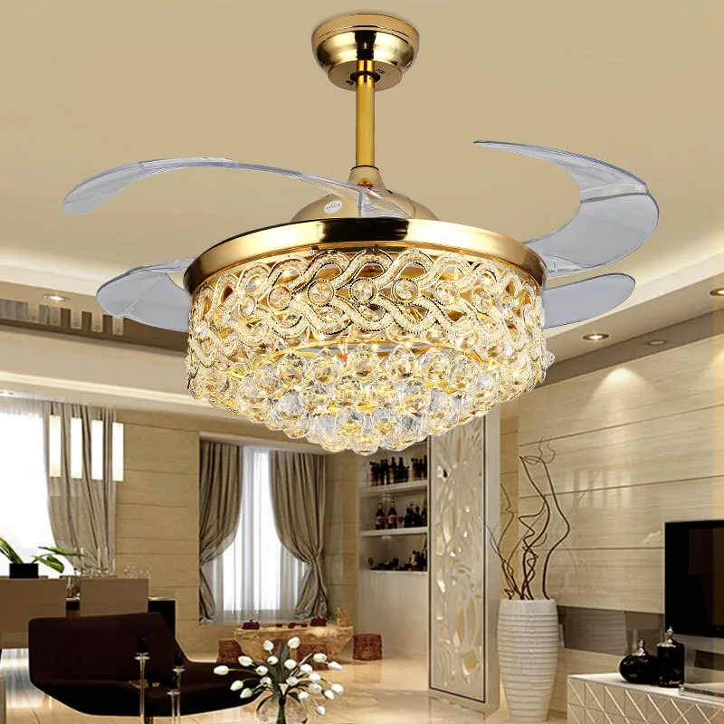 Onzichtbare ventilator lichte woonkamer moderne minimalistische luxe kristallen kroonluchter slaapkamer met led plafond