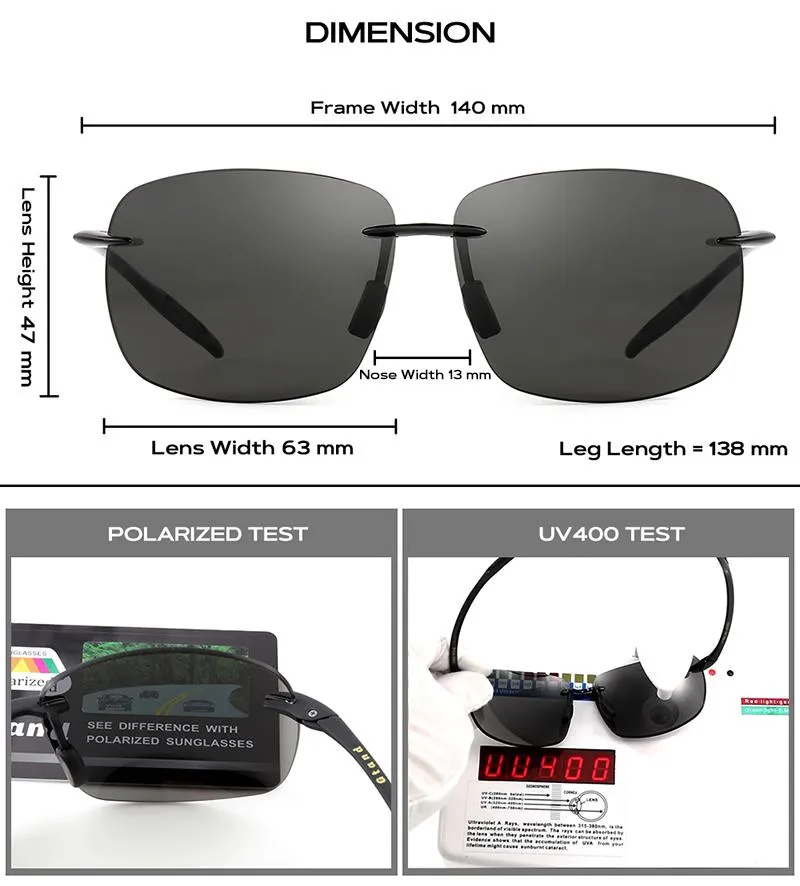 New Men's Rimless Sunglasses Sport Driving