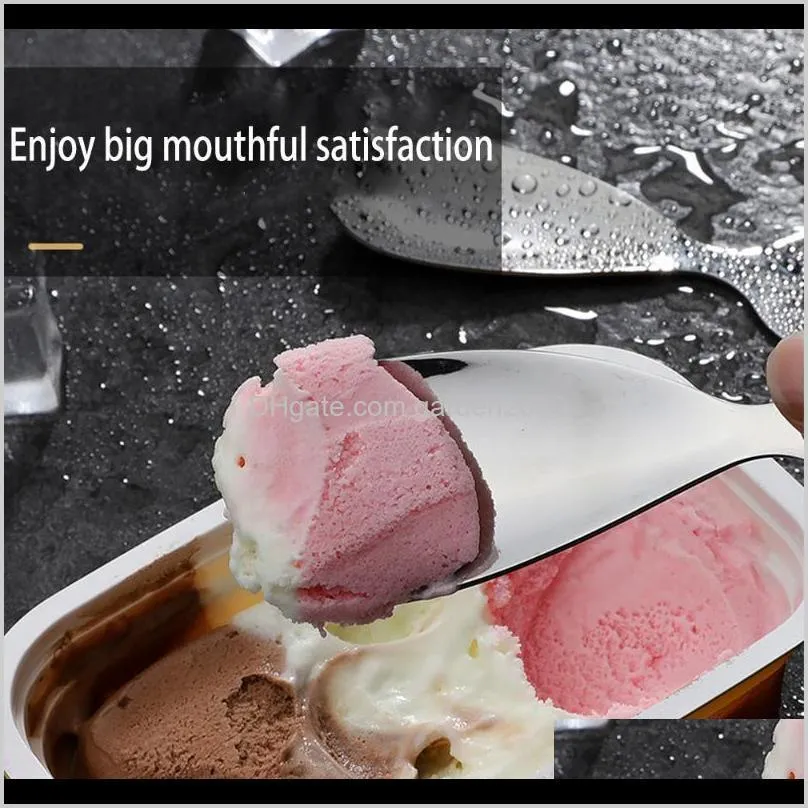 2pcs spoon kitchen tool whale-shaped stainless steel fruit dessert ice cream spoon metal tableware mirror polished