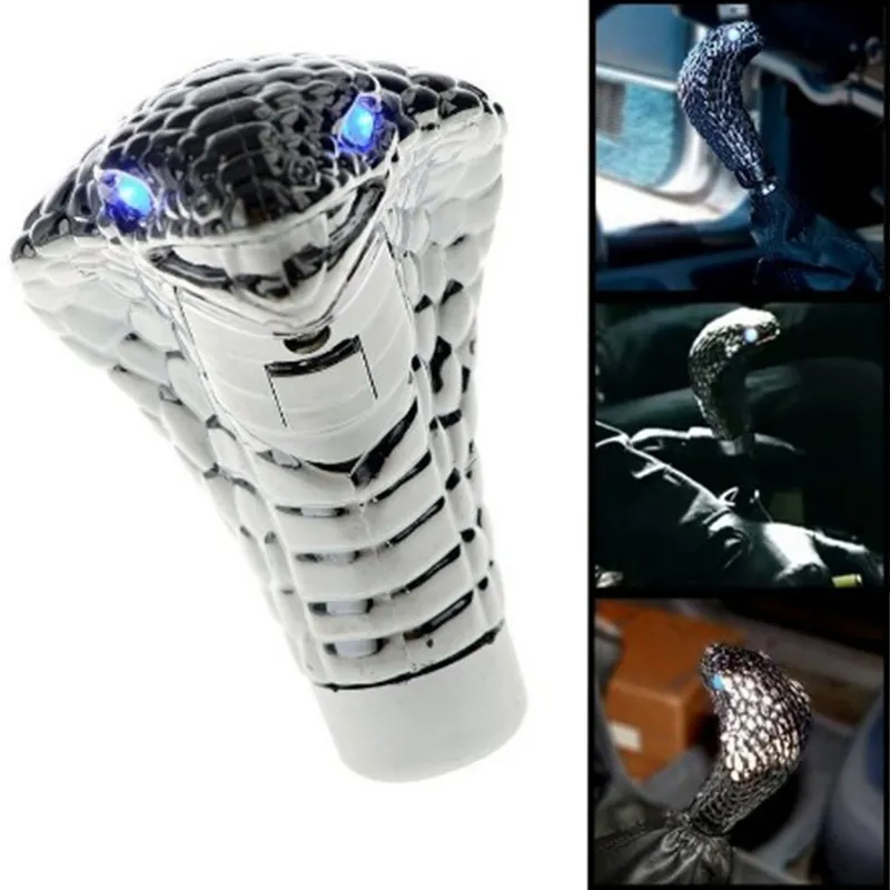 2021 Cobras Snake Shape box Handle With LED Light Levers Knob Car Modification Gear Stick