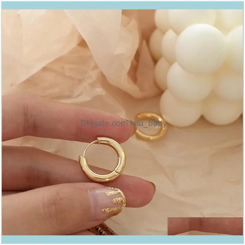 Hoops Earrings 2021 Trend Fashion Jewelry Stainless Steel For Women Piercing Ring Geometry Metal Gold Drop Hoop & Huggie