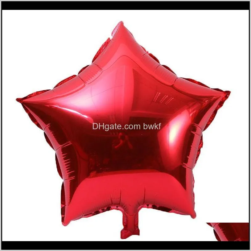 10pcs/lot 10 inch five-pointed star foil balloon baby shower wedding children`s birthday party decorations kids balloons globos