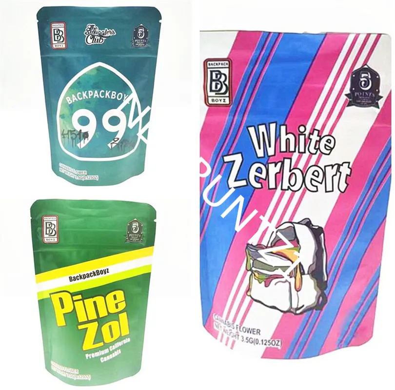 Wholesale White Zerbert 3 KIND Backpack Boyz 2021 Edibles 3.5g Mylar