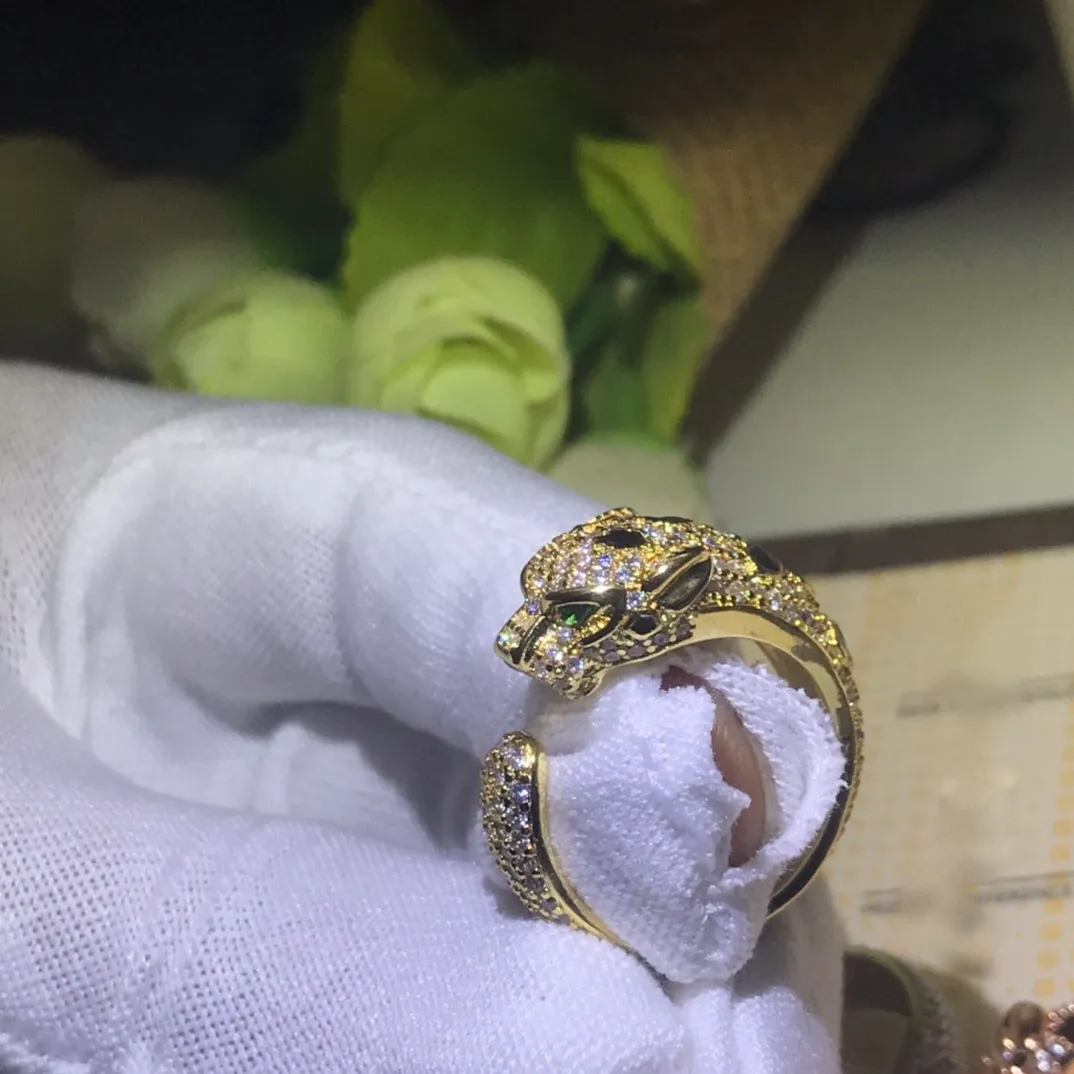 Panthereシリーズリングダイヤモンド最高品質の高級ブランド18 K Gilded Rings for Womanブランドデザイン新しい販売ダイヤモンドアニバーサリーGI319J