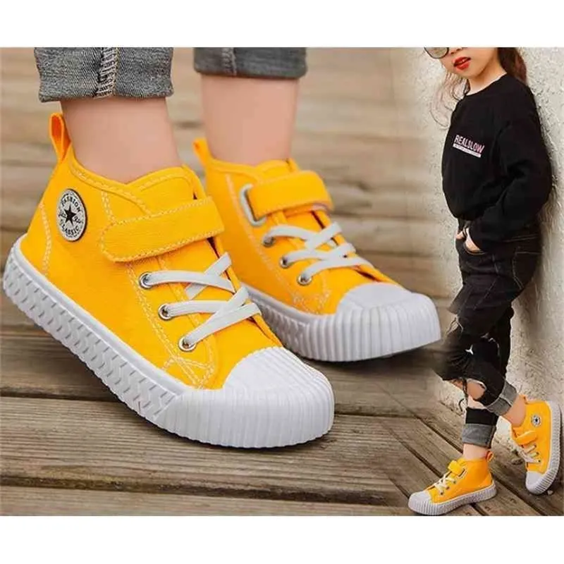 Children Canvas Shoes Boys Sneakers Girls Tennis Shoes Kids Footwear Toddler Autumn Spring Chaussure Zapato Casual SandQ baby 210329