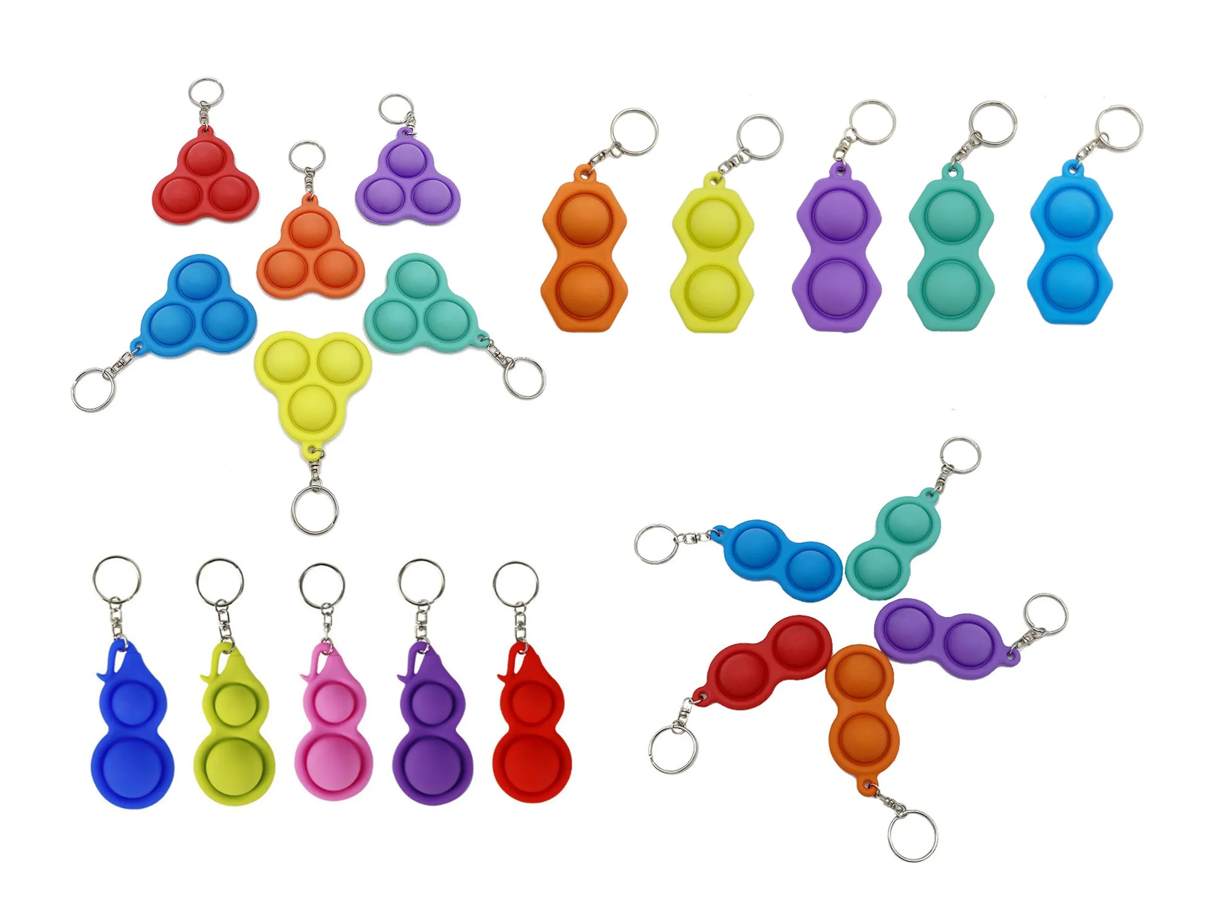 DHL Gourd Fidget Toy Sensory Key Chains Push Bubble Cartoon Simple