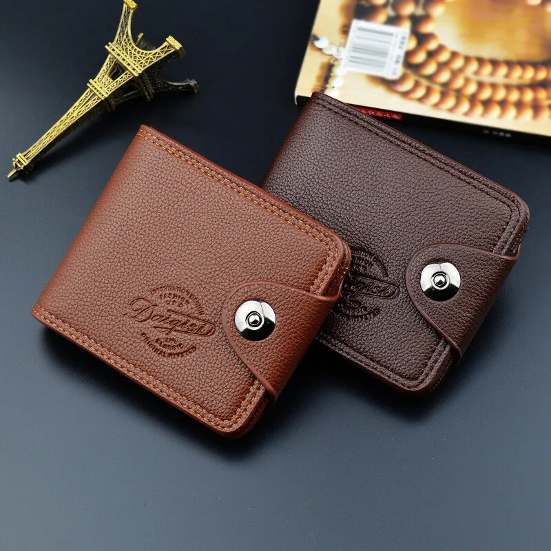 Cartera de moda para hombre ZOVYVOL 2020 de cuero PU monederos de marca para tarjetas para hombre monedero con cremallera plegable en negro y marron