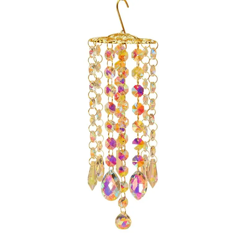 Décorations intérieures Crystal Wind Chime Pendentif Gouttes suspendues colorées pour extérieur intérieur fenêtre de jardin rideau de mariage lustre voiture