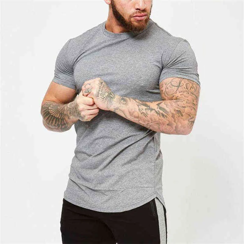 2020 Yaz Moda Katı Kısa Kollu T Gömlek Erkekler Spor Giyim Pamuk O-Boyun Silm Fit Casual Erkekler T-Shirt Artı Boyutu M-2XL G1222
