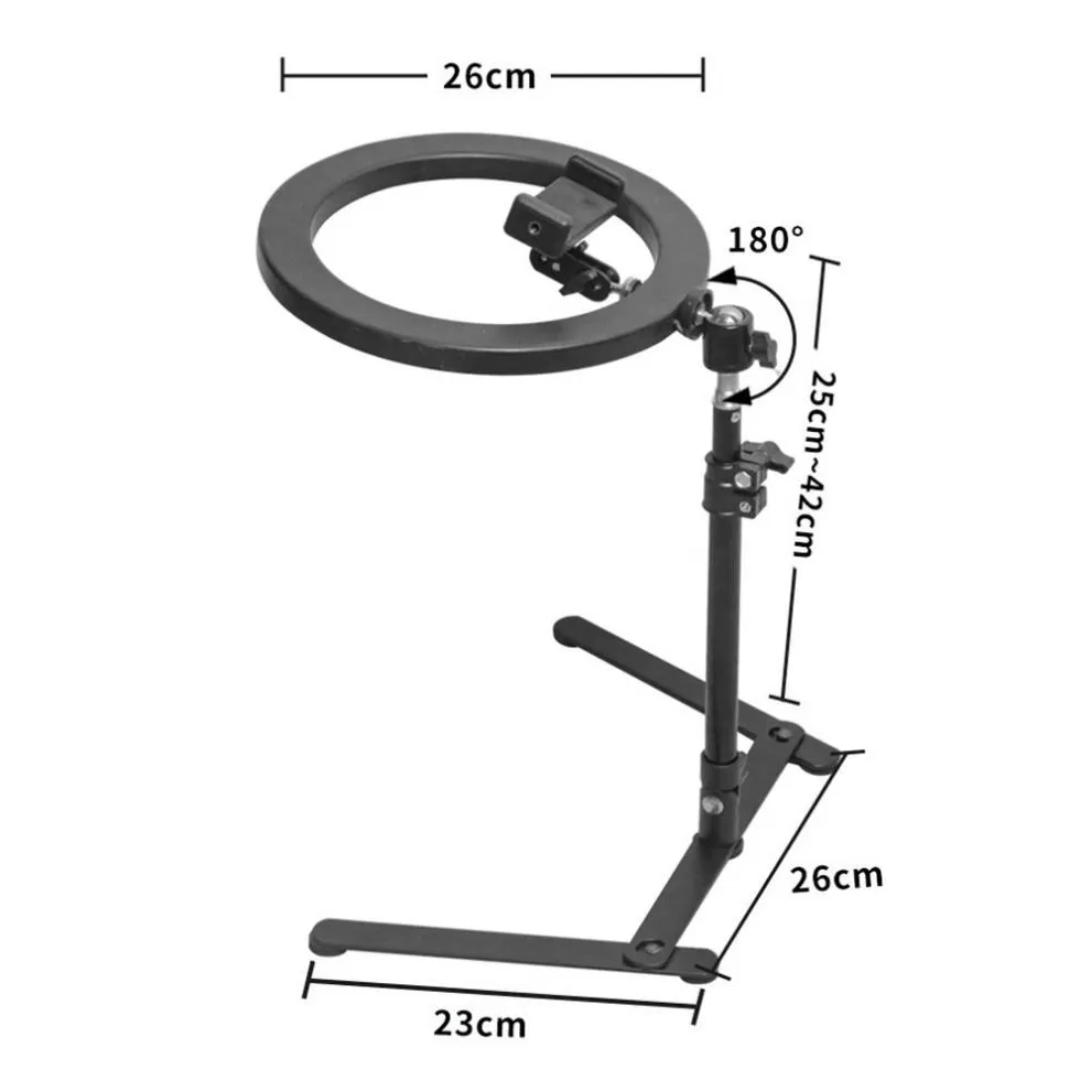 Fill Ring Light Lamp Live Video Dimmable 26CM Photography Lighting Phone 1/4 Tripod Stands Photo Led Selfie Light