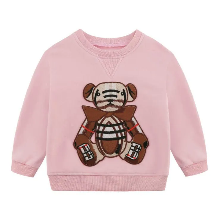 2 farben Jungen Mädchen Marke Pullover Pullover Cartoon Bär Kinder Langarm Sweatshirt Baumwolle Kinder Pullover Frühling Herbst Mädchen Kleidung