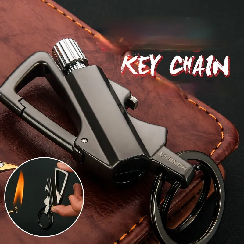 Permanent Match Kerosene Lighter With Multi Function Keychain Outdoor
