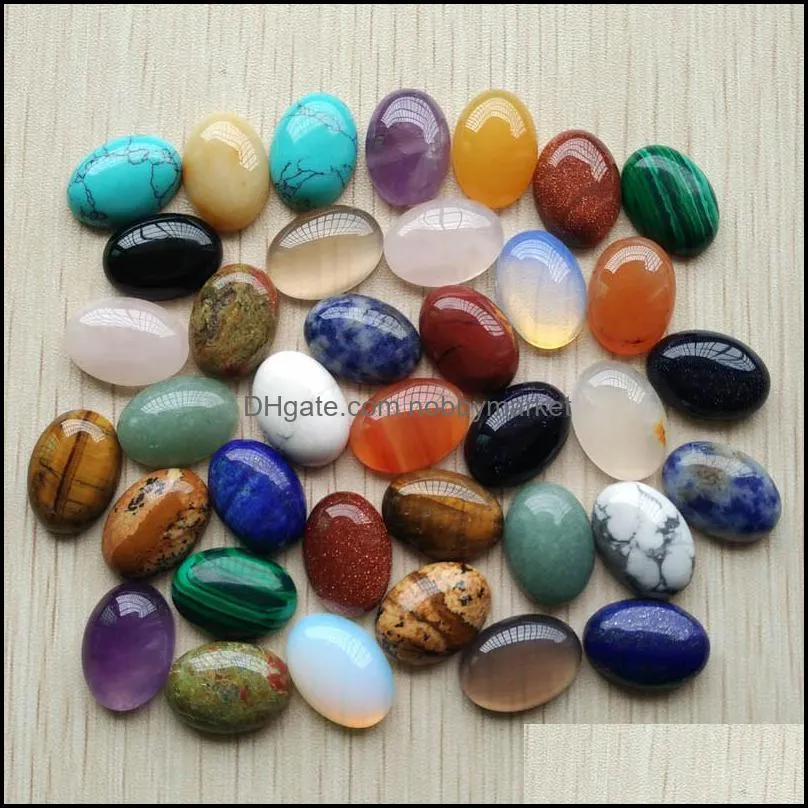 Stone Loose Beads Jewelry Natural Mixed Oval Flat Base Cab Cabochon Cystal For Necklace Earrings & Clothes Aessories Making Wholesale Drop D