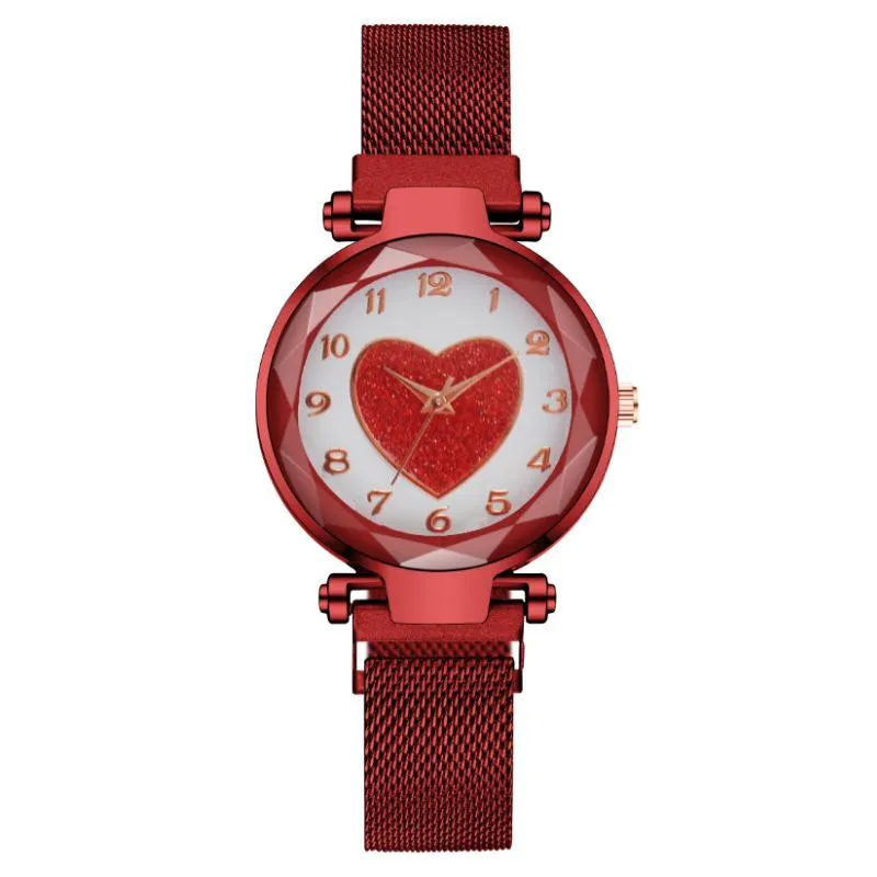 Orologi da polso Vendita all'ingrosso Digital Love Casual Simple Fashion Ladies Watch Women Lazy Magnet