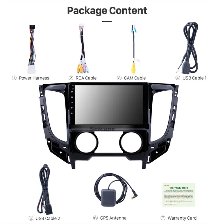 GPS Radio Car Navigation System 9 Inch Android 8.1 for 2015 Mitsubishi TRITON MT Manual Air Conditioner Support Rearview Camera