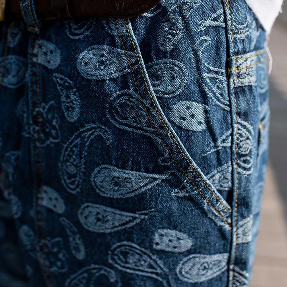 Trendy Mens Plus Size Jeans Loose Baggy Casual Denim Pants