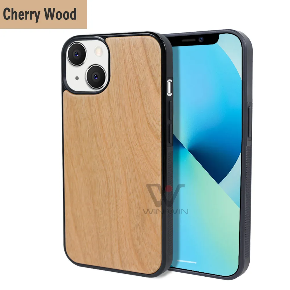 Partihandel telefonfodral för iPhone 11 12 13 Pro Max 2023 Fashion Natural Wood 3D Sublimering Custom Design Graverade Back Cover Shell Partihandel Produkter