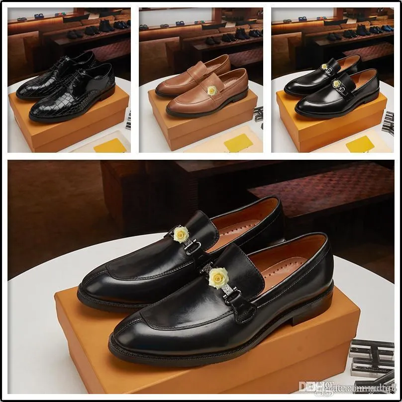 A1 2020 sapatos masculinos de couro estilo britânico oxfords cor sólida sapatos de negócios elegantes sapatos de casamento dedo apontado vestido sapato de couro 33