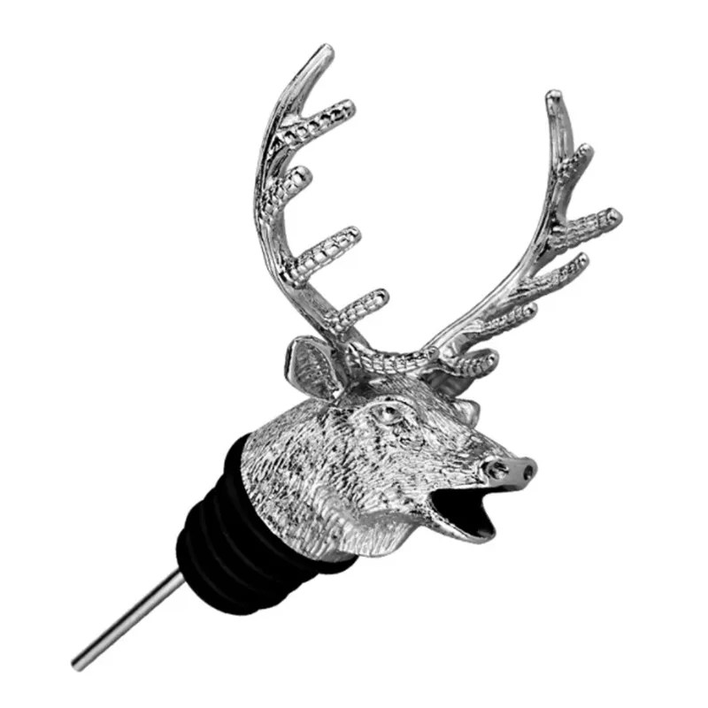 Big Deer Head Stoppers Bar tools Server Red wine Bottle Cork Stopper Wine Pourer Aerator