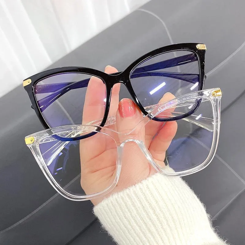 선글라스 안티 블루 라이트 차단 고양이 눈 안경 여성 빈티지 컴퓨터 안경 프레임 Oversized Clear Optical Gafas Lunette
