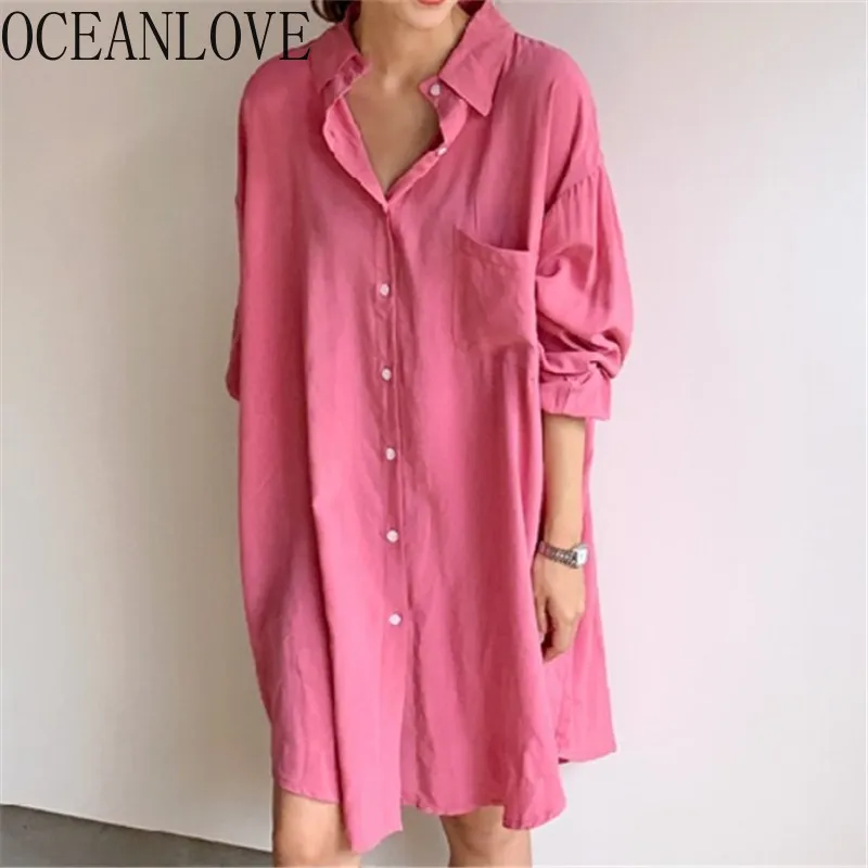 Abito da donna vintage rosa primavera monopetto coreano oversize abiti larghi abiti midi moda BF 16385 210415