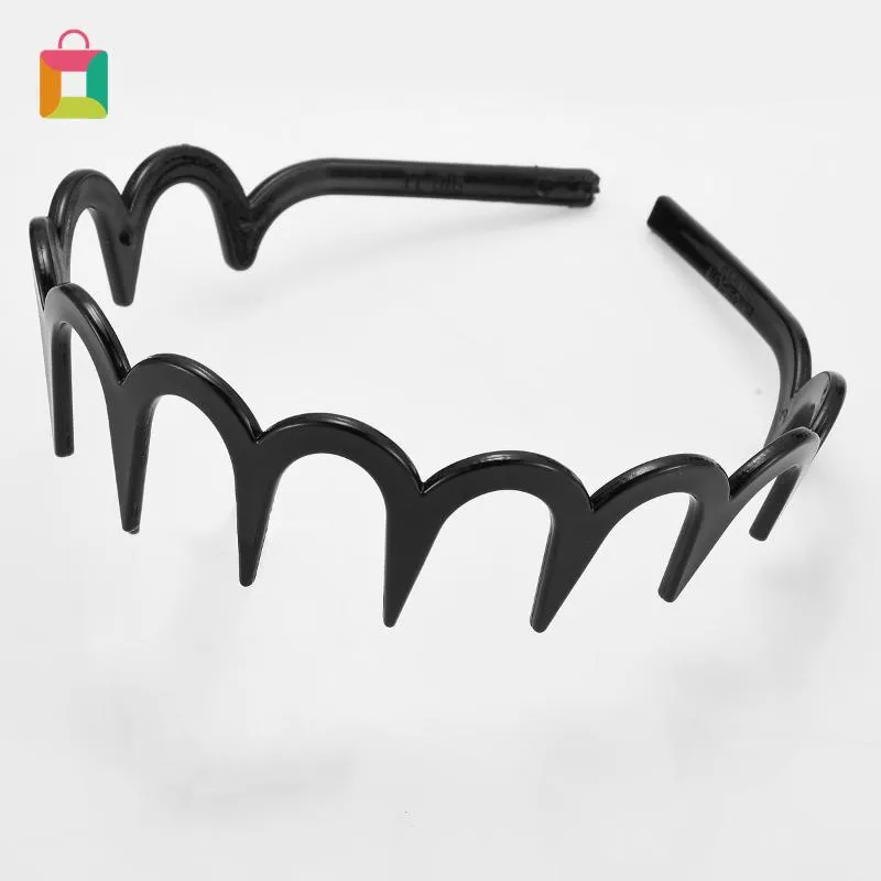 Pinces à cheveux Barrettes Mode Unisexe Noir / doré Bandeau Hommes Femmes Head Hoop Bands Accessoires Sport Bandeau Invisible Plastic Styling