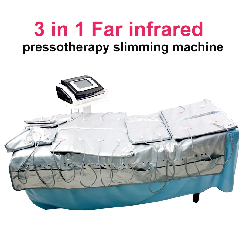 Nouveau 3 en 1 pressothérapie infrarouge lointain EMS Stimulation musculaire électrique Sauna pression d'air pressothérapie Drainage lymphatique corps minceur Machine