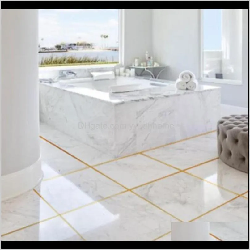 gold, silver seam line tile self-adhesion home waterproof floor sticker bathroom decor waterproof 0.5cm / 1cm