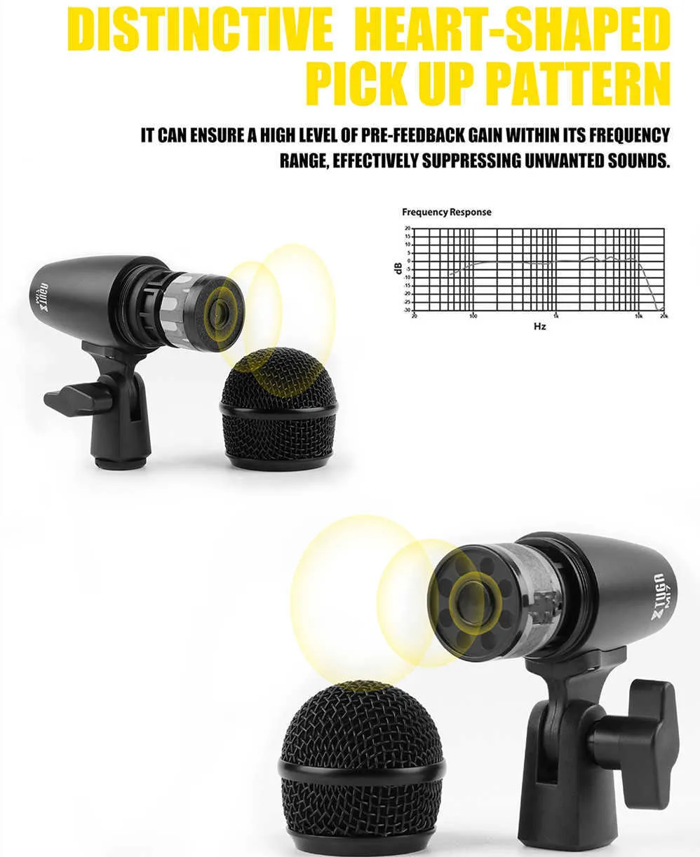 マイクスタンド、ケーブル付き】AKG ドラムマイクセット