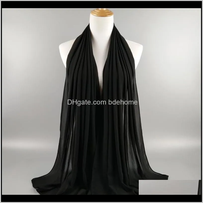 hot 89 color high quality plain bubble chiffon scarf shawl muslim hijab women headband scarves shawls 10pcs/lot cx200728