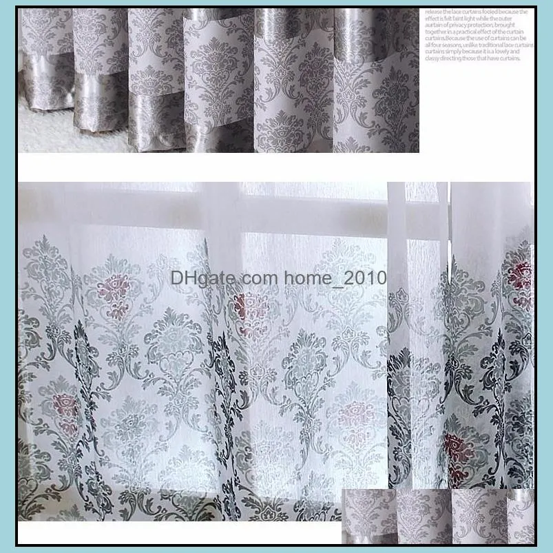 1pc 2019 New Curtains for Windows Drapes European Modern Elegant Noble Printing Shade Curtain For Living Room Bedroom Home Decoration