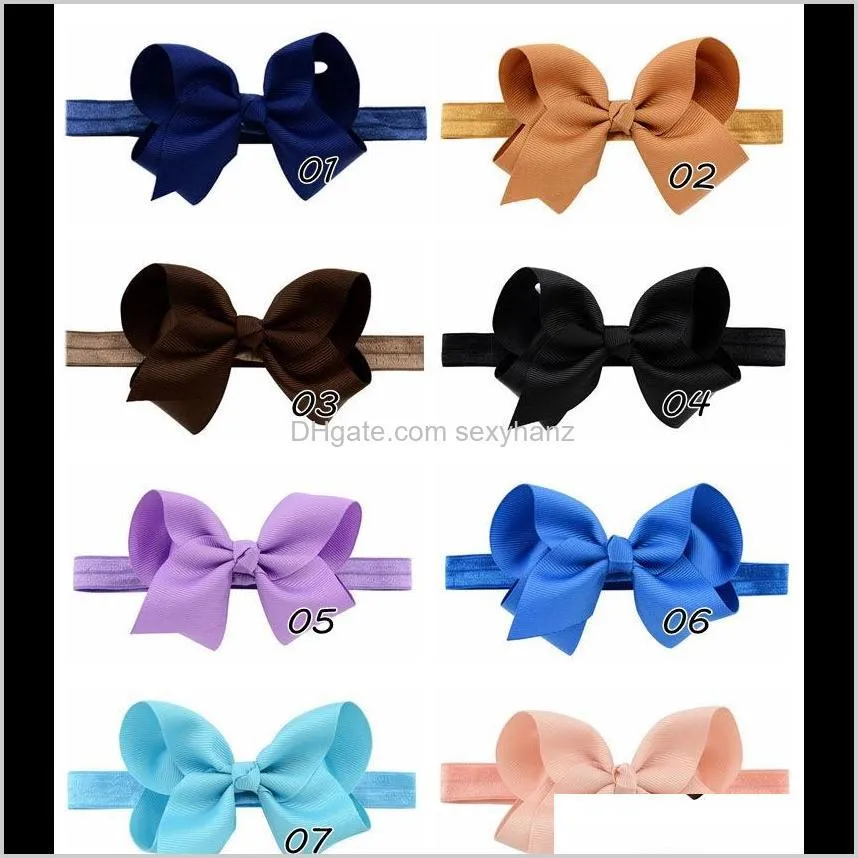 wholesale handmade large bowknot grosgrain ribbon bows elastic band girls hair band hair pin elastic headband accessories christmas