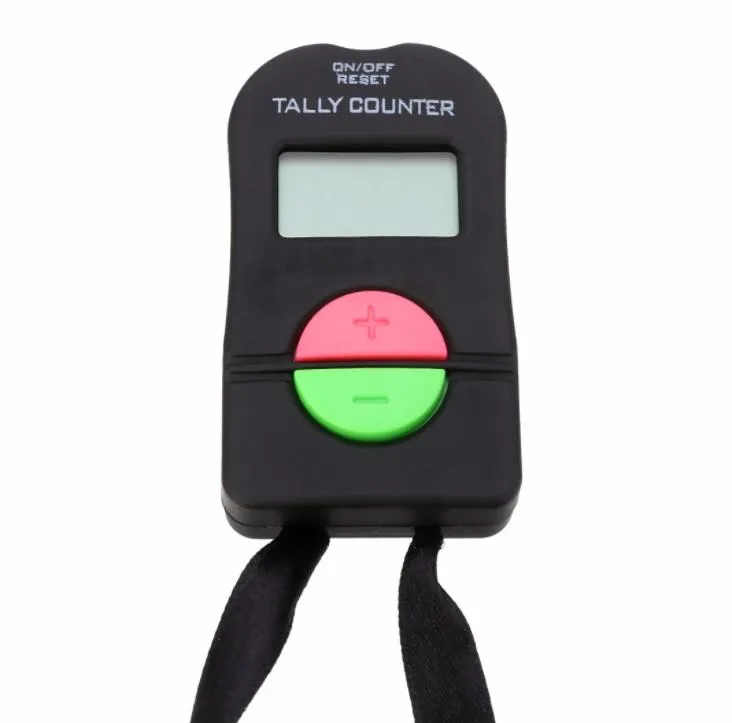 200pcs Digital Hand Tally Golf Counter Electronic Manual Clicker Gym Security Running Clicker Up Down Neck Strap SN2738