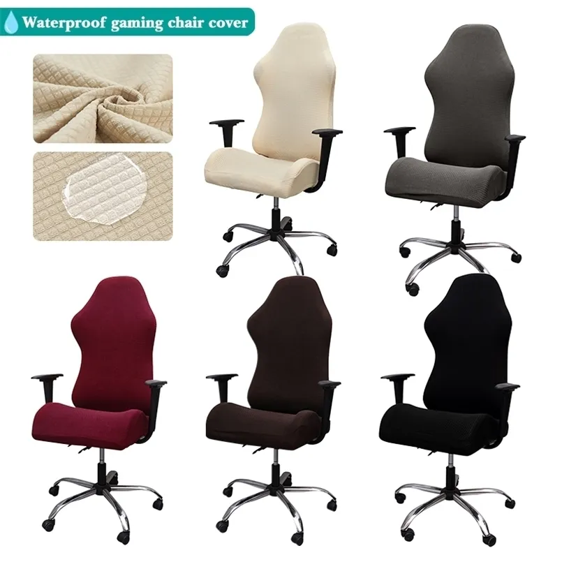 Waterproof Gaming Chair Cover Computer Elastic Armchair Slipcovers Seat Arm Office Covers Not Include 211116