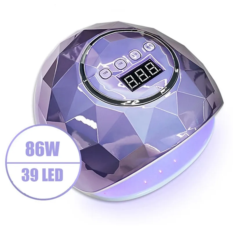 86W UV LEDランプネイルマニキュアのマニキュアのためのネイルマニキュアのための釘のマニキュアはすべてのゲルポーランドのための高速乾燥ネイル乾燥ランプ硬化ライト220121