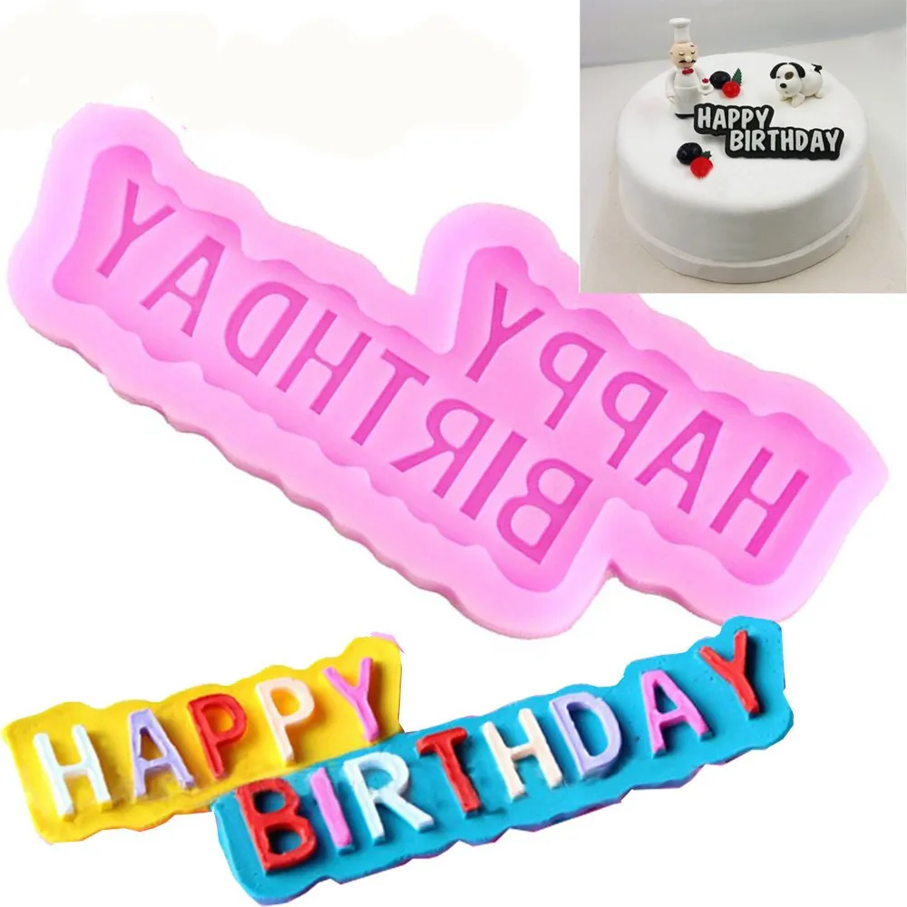 Silicone Happy Birthday Letter Mould For Chocolate, Happy Birthday ...