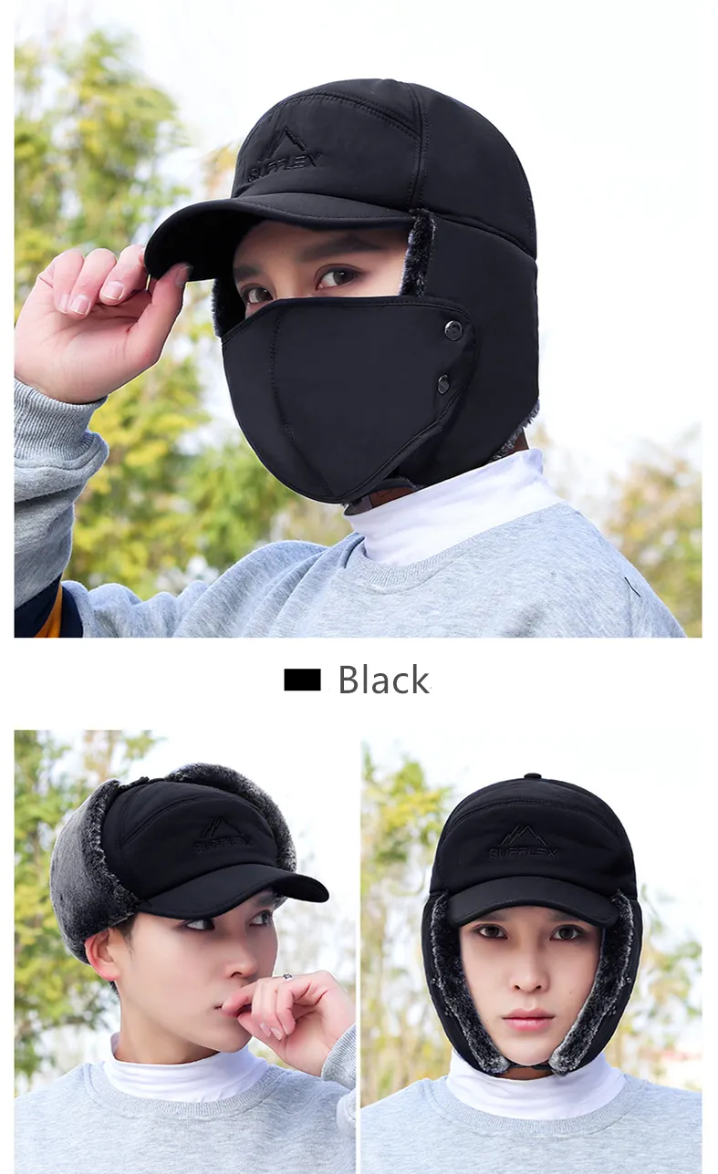 Men Hat Snapback Baseball Caps Winter Warm Thick Sun Protection Beach Bucket Fashion Visor Foldable Floppy Portable Travel Camping293V