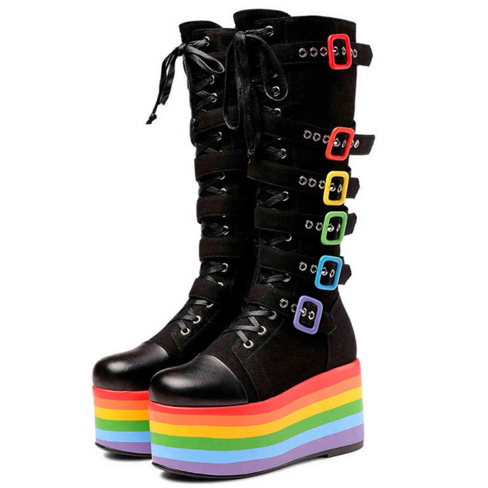 Platform sales boots rainbow