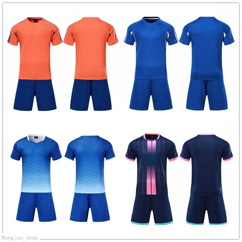 Maillot de football 2021 Ensembles de football bleu royal lisse absorbant la sueur et respirant combinaison d'entraînement pour enfants 001 4314