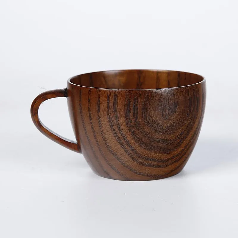 Tazze Tazza di legno di giuggiola naturale con impugnatura Caffè Tè Latte Viaggio Vino Birra per bar di casa [4]