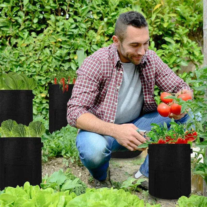 Plant Grow Bags Home Garden Potato Pot Greenhouse Vegetable Growing Bags Moisturizing Jardin Vertical Garden Bag Tools VTKY2124