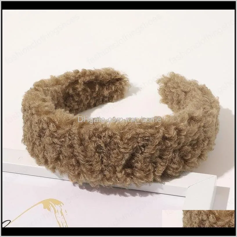women lambswool headband candy color autumn winter head band lady head hoop wide hairbands hair accessories party jewelry gfits